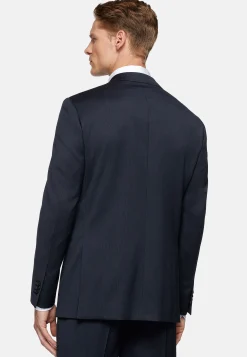 Costumes-Boggi Milano Costume Bleu À Rayures En Laine Extensible bleu marine