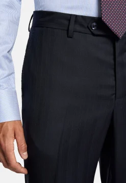 Costumes-Boggi Milano Costume À Fines Rayures En Pure Laine bleu marine