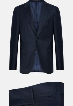 Costumes-Boggi Milano Costume À Fines Rayures En Pure Laine bleu marine