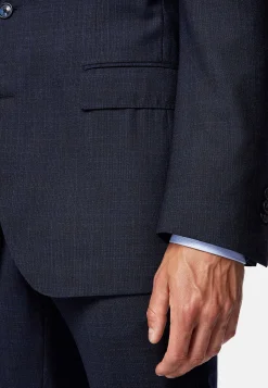 Costumes-Boggi Milano Costume Bleu Marine À Micromotif En Laine