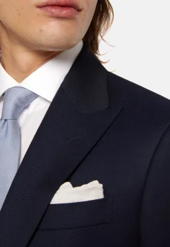 Costumes-Boggi Milano Costume À Micromotif En Pure Laine bleu marine