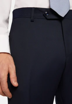 Costumes-Boggi Milano Costume À Micromotif En Pure Laine bleu marine