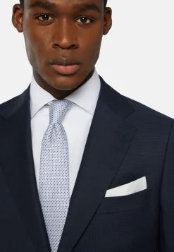 Costumes-Boggi Milano Costume À Micromotif En Pure Laine bleu marine