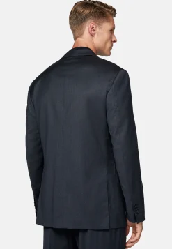 Costumes-Boggi Milano Costume Bleu Marine En Laine Extensible