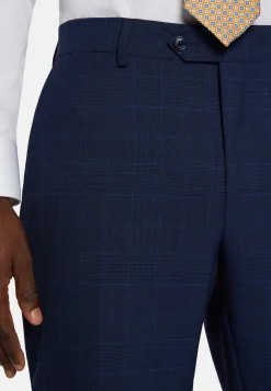 Costumes-Boggi Milano Costume Prince-De-Galles En Laine Super 130 bleu marine