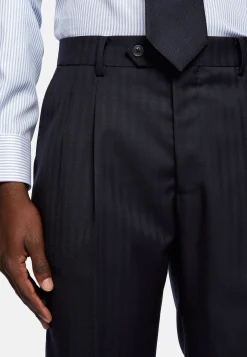 Costumes-Boggi Milano Costume Croisé À Chevrons En Pure Laine bleu marine