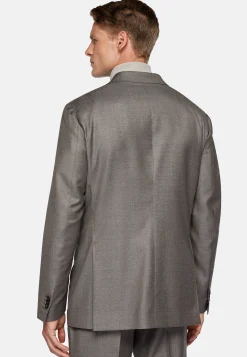 Costumes-Boggi Milano Costume Croisé Gris Tourterelle En Pure Laine Taupe