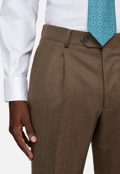 Costumes-Boggi Milano Costume Croisé À Chevrons En Pure Laine Marron