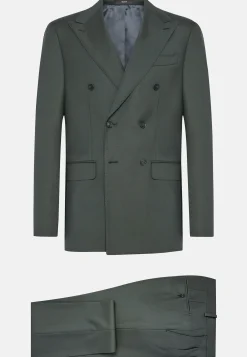 Costumes-Boggi Milano Costume Croisé En Pure Laine Vert