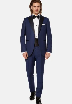 Smoking|Costumes-Boggi Milano Costume De Smoking En Laine Extensible bleu marine