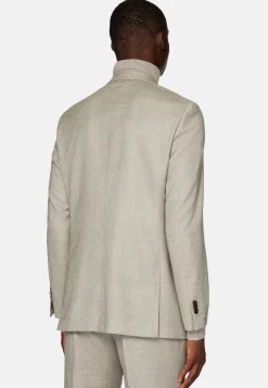 Costumes-Boggi Milano Costume Gris Tourterelle À Chevrons En Pure Laine Taupe