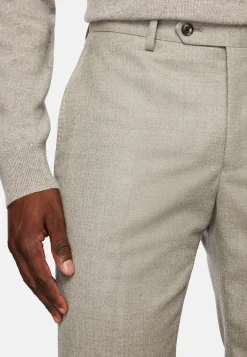 Costumes-Boggi Milano Costume Gris Tourterelle À Chevrons En Pure Laine Taupe