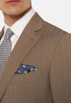 Costumes-Boggi Milano Costume Gris Tourterelle Motif À Chevrons En Pure Laine Super 130 Taupe