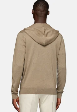 Tricots-Boggi Milano Gilet à Capuche En Laine Mérinos