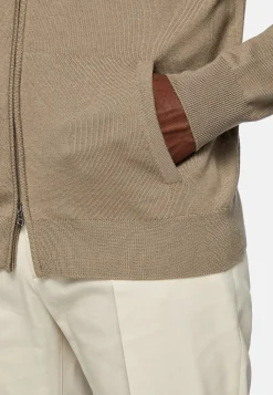 Tricots-Boggi Milano Gilet à Capuche En Laine Mérinos