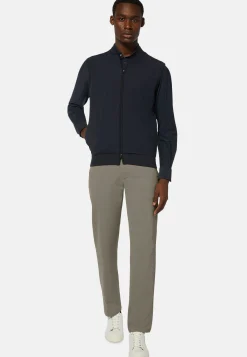 Tricots-Boggi Milano Gilet En Maille Recyclée Et Jersey Technique bleu marine