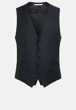 Gilets De Costume-Boggi Milano Gilet Bleu Marine En Sergé De Laine