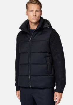 Blousons-Boggi Milano Gilet En Flanelle Rembourré De Plumes À Capuche