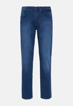Jeans-Boggi Milano Jean En Denim Extensible À Délavage Moyen Bleu
