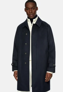 Manteaux-Boggi Milano Manteau À Simple Boutonnage En Laine Cachemire bleu marine
