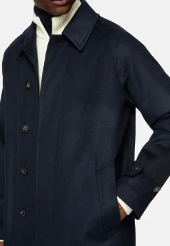 Manteaux-Boggi Milano Manteau À Simple Boutonnage En Laine Cachemire bleu marine
