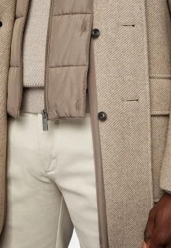 Manteaux-Boggi Milano Manteau Avec Capuche En Laine Mélangée Noisette