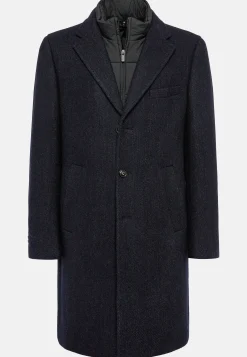 Manteaux-Boggi Milano Manteau Avec Gilet En Cachemire Mélangé bleu marine