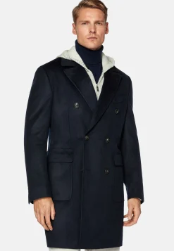 Manteaux-Boggi Milano Manteau Croisé En Laine bleu marine