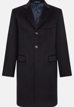 Manteaux-Boggi Milano Manteau Droit En Cachemire Mélangé bleu marine