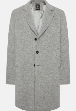 Manteaux-Boggi Milano Manteau En Laine À Simple Boutonnage Gris