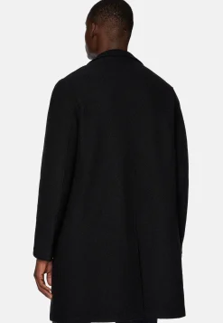 Manteaux-Boggi Milano Manteau En Laine À Simple Boutonnage Noir