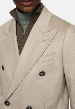 Manteaux-Boggi Milano Manteau En Pur Cachemire À Double Boutonnage Beige