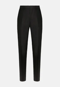 Pantalons-Boggi Milano Pantalon De Smoking En Laine Noir