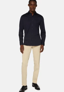 Pantalons-Boggi Milano Pantalon En Coton Tencel Extensible