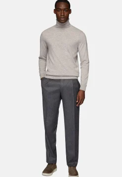 Pantalons-Boggi Milano Pantalon En Flanelle De Laine Cachemire