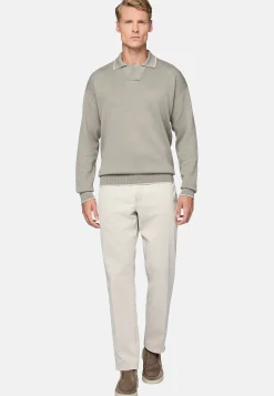 Pantalons-Boggi Milano Pantalon En Gabardine De Coton Extensible