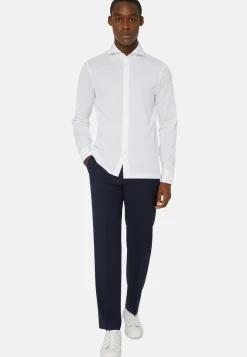 Pantalons-Boggi Milano Pantalon En Laine B Aria bleu marine