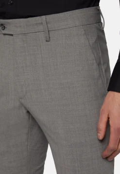 Pantalons-Boggi Milano Pantalon En Laine Stretch Lavable