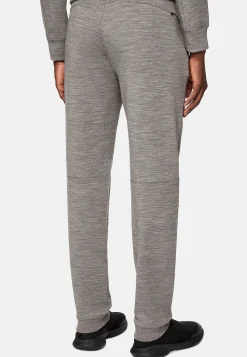 Sweats Et Joggings-Boggi Milano Pantalon En Scuba Léger Et Laine Mélangés Gris