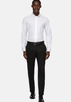 Pantalons-Boggi Milano Pantalon En Sergé De Laine Extensible