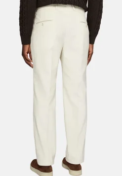 Pantalons-Boggi Milano Pantalon En Velours De Coton Crème