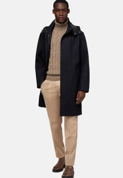 Blousons-Boggi Milano Parka En Laine Technique bleu marine