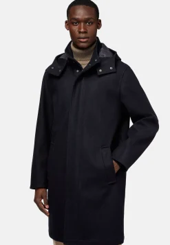 Blousons-Boggi Milano Parka En Laine Technique bleu marine