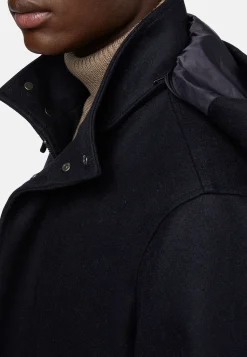 Blousons-Boggi Milano Parka En Laine Technique bleu marine