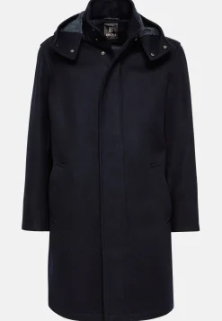 Blousons-Boggi Milano Parka En Laine Technique bleu marine