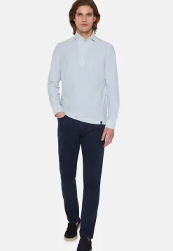 Polos-Boggi Milano Polo En Jersey Japonais Bleu clair