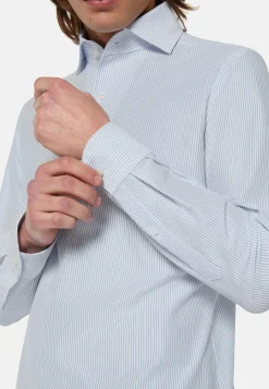 Polos-Boggi Milano Polo En Jersey Japonais Bleu clair