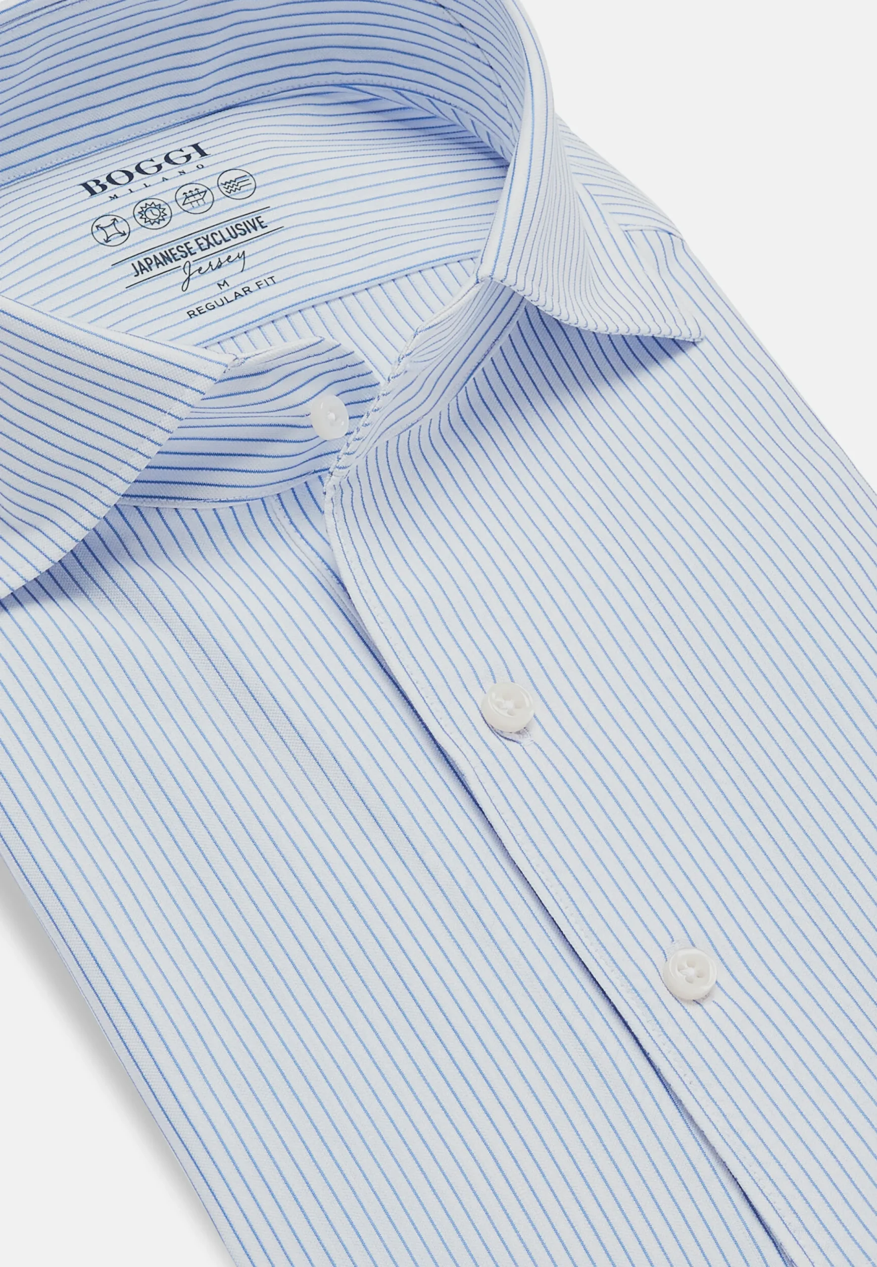 Polos-Boggi Milano Polo En Jersey Japonais Bleu clair