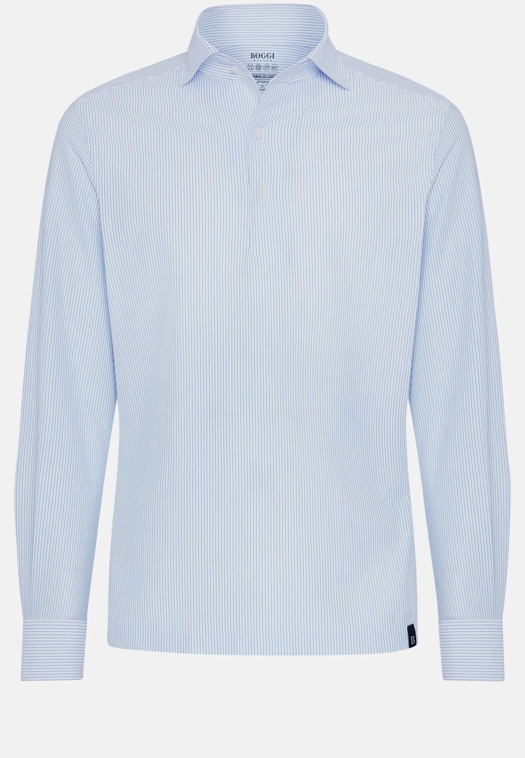 Polos-Boggi Milano Polo En Jersey Japonais Bleu clair