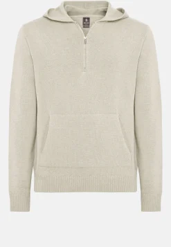 Tricots-Boggi Milano Pull À Capuche Noisette En Cachemire Mélangé Sable